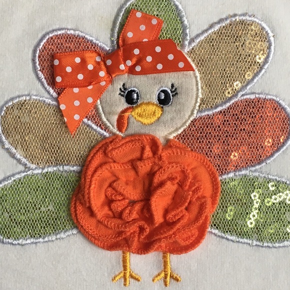 Thanksgiving shirt size 9 months turkey baby girls - Picture 11 of 16